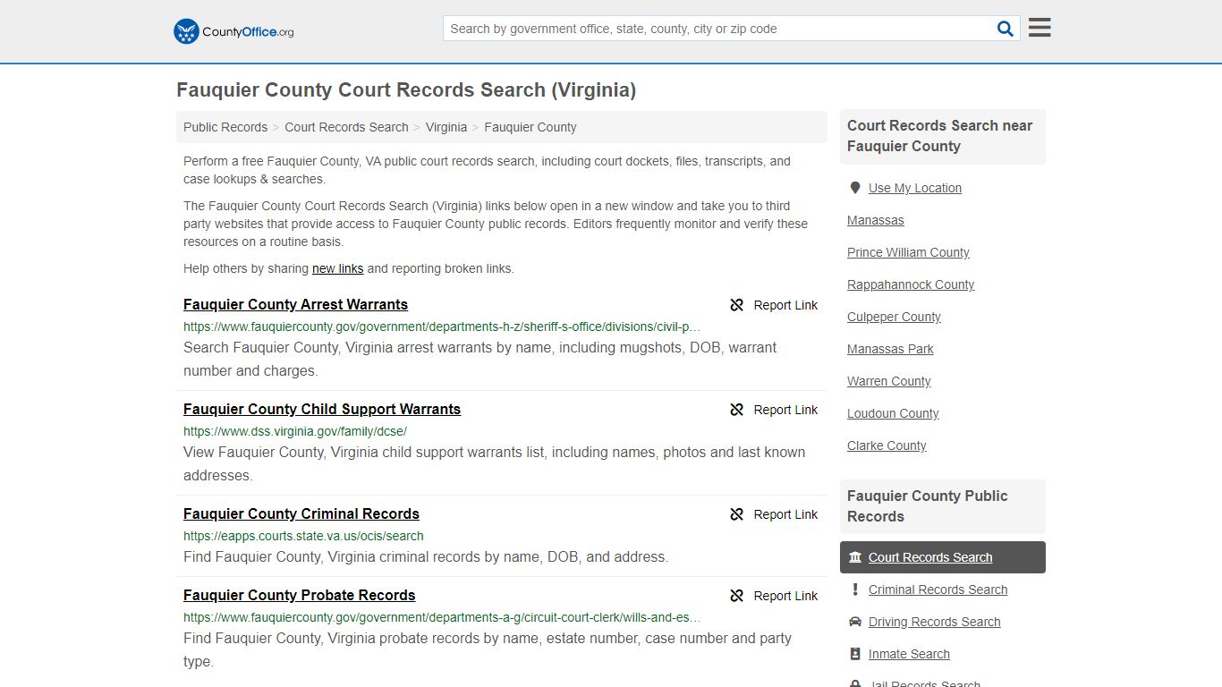 Court Records Search - Fauquier County, VA (Adoptions ...